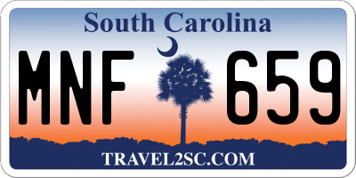 SC license plate MNF659