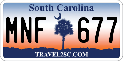 SC license plate MNF677