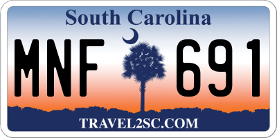 SC license plate MNF691