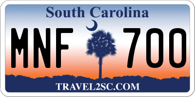 SC license plate MNF700