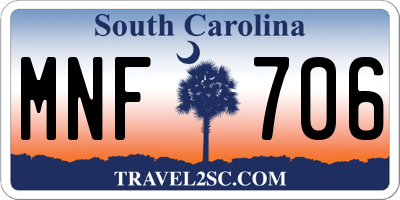 SC license plate MNF706