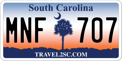 SC license plate MNF707