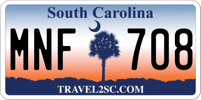 SC license plate MNF708