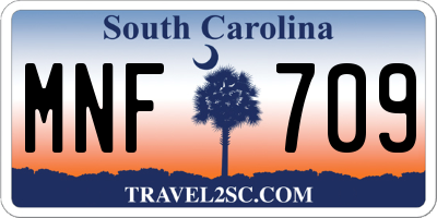 SC license plate MNF709