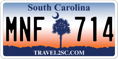 SC license plate MNF714