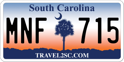 SC license plate MNF715