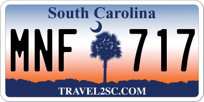 SC license plate MNF717