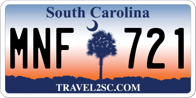 SC license plate MNF721