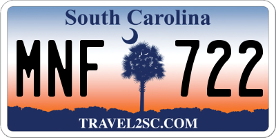 SC license plate MNF722