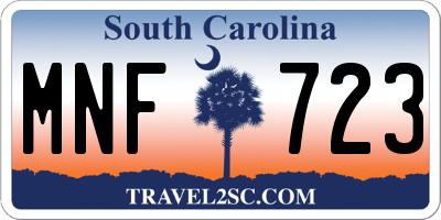 SC license plate MNF723