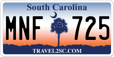SC license plate MNF725