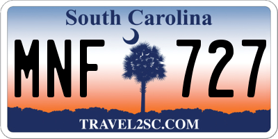 SC license plate MNF727