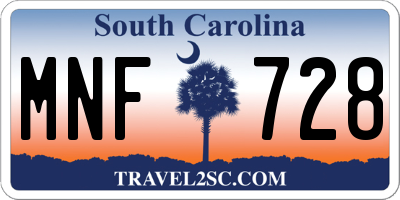 SC license plate MNF728