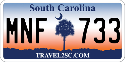 SC license plate MNF733