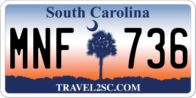SC license plate MNF736