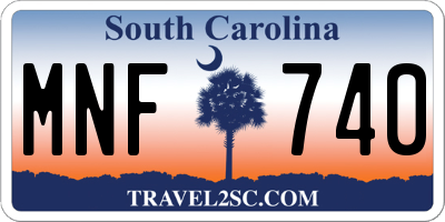 SC license plate MNF740