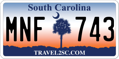 SC license plate MNF743