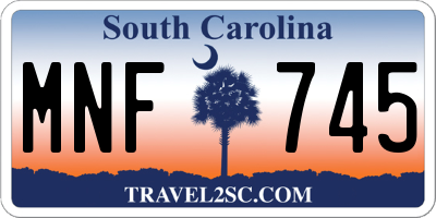 SC license plate MNF745