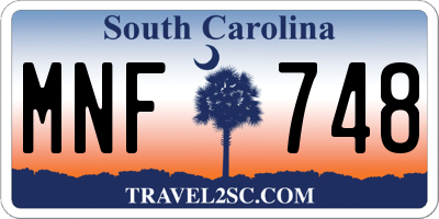 SC license plate MNF748