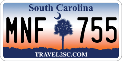 SC license plate MNF755