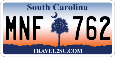 SC license plate MNF762