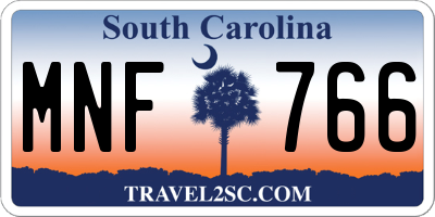 SC license plate MNF766