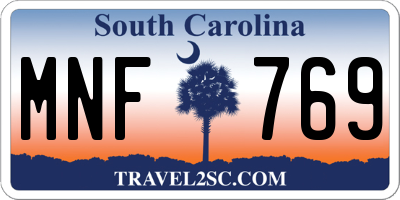 SC license plate MNF769