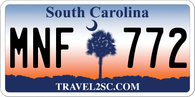 SC license plate MNF772