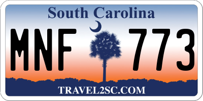 SC license plate MNF773