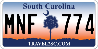 SC license plate MNF774