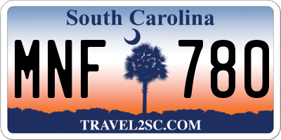 SC license plate MNF780