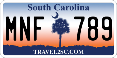 SC license plate MNF789