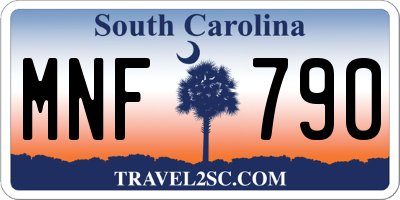SC license plate MNF790