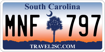 SC license plate MNF797
