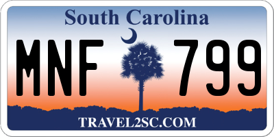 SC license plate MNF799