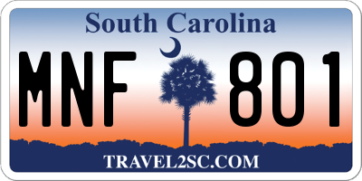 SC license plate MNF801