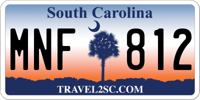 SC license plate MNF812