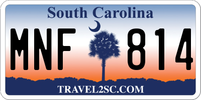 SC license plate MNF814
