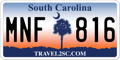 SC license plate MNF816