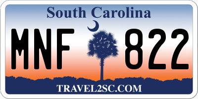 SC license plate MNF822
