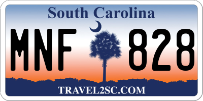SC license plate MNF828