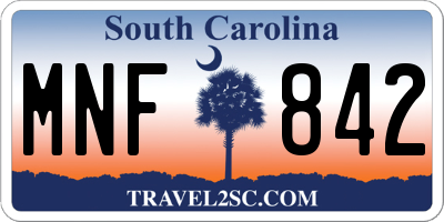 SC license plate MNF842