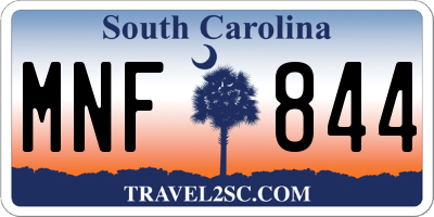 SC license plate MNF844