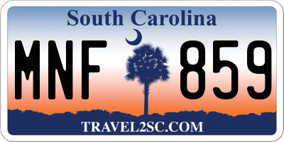 SC license plate MNF859