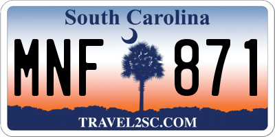 SC license plate MNF871