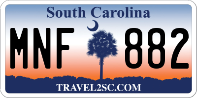 SC license plate MNF882