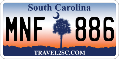 SC license plate MNF886