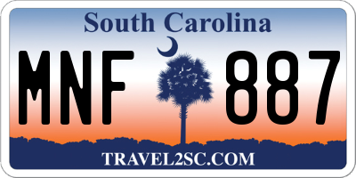 SC license plate MNF887