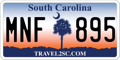SC license plate MNF895