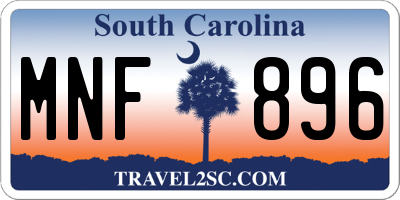 SC license plate MNF896